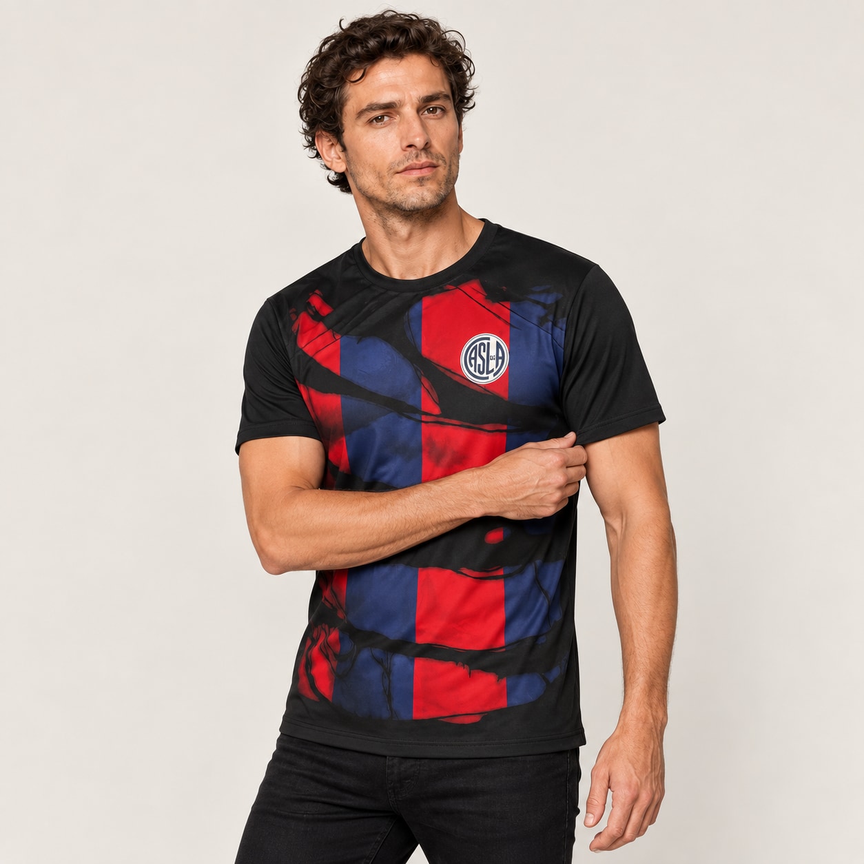 Camiseta Rasgada San Lorenzo frente y dorso