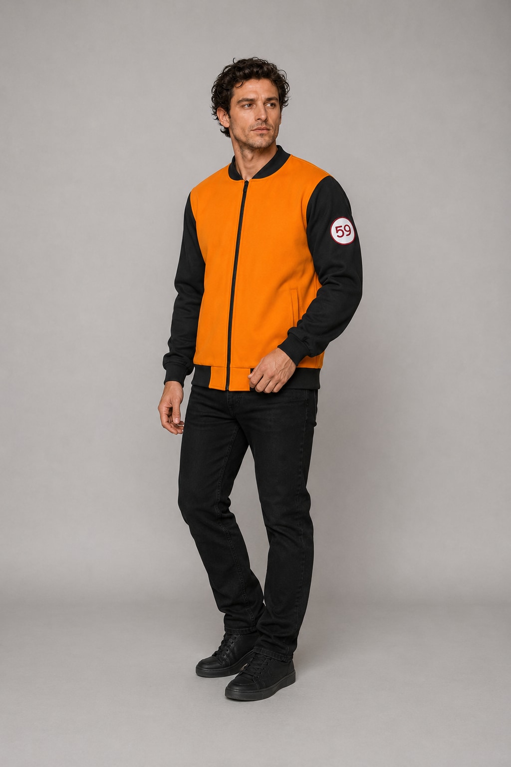 Campera Universitaria Dragon Ball Goku 59 Ranwey - modelo tres cuartos