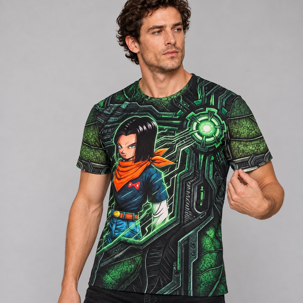 Remera Androide 17 Guarda Forestal — modelo Ranwey y fotos reales