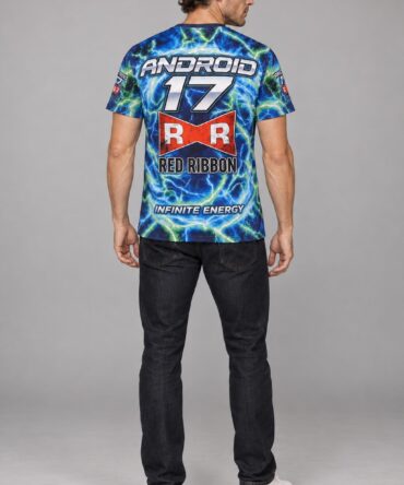 Remera Androide 17 Red Ribbon — modelo Ranwey y fotos reales