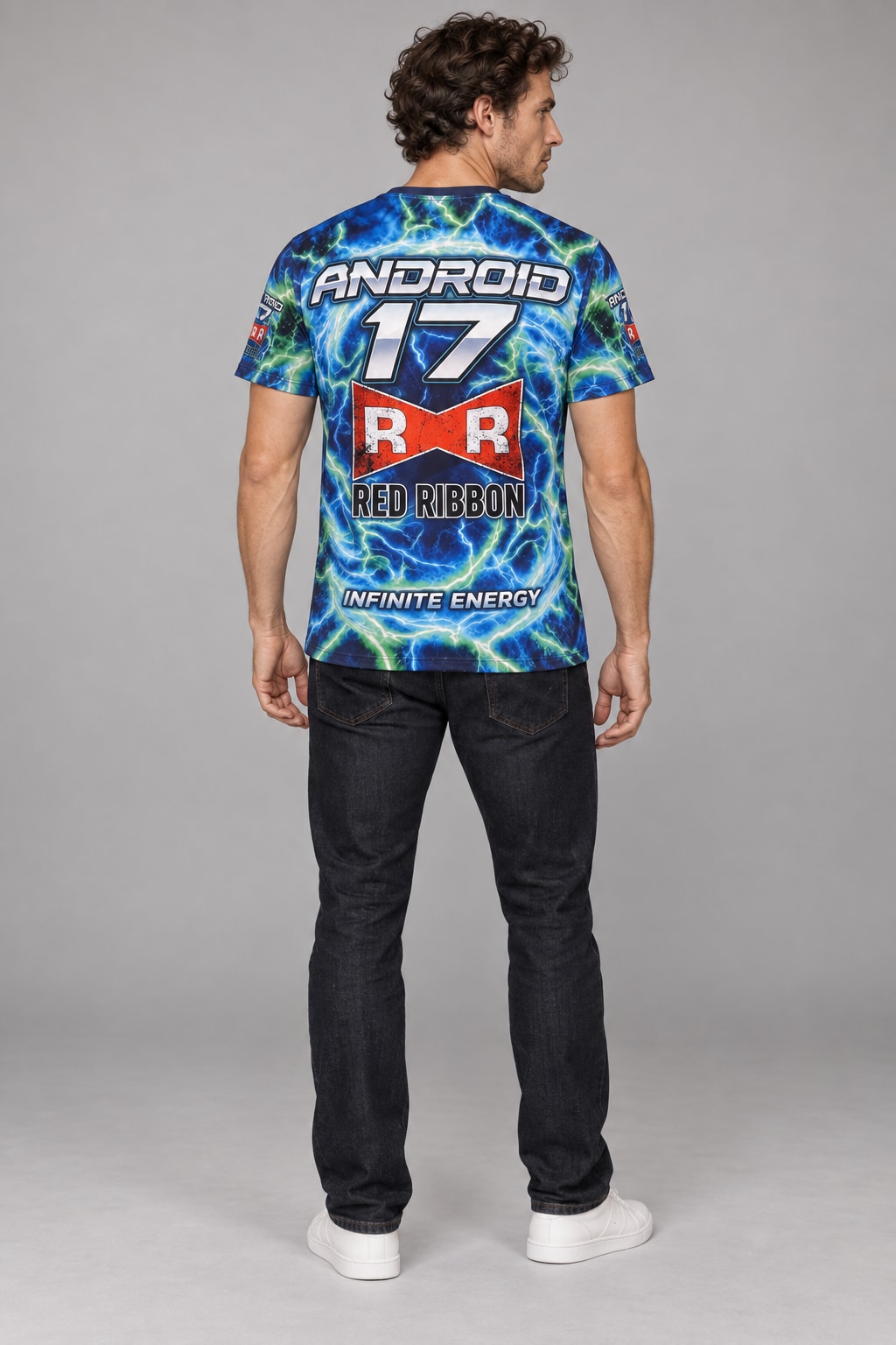 Remera Androide 17 Red Ribbon — modelo Ranwey y fotos reales