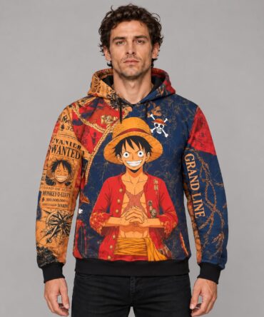 Buzo One Piece Luffy Grand Line Adventure — modelo Ranwey y fotos reales editadas