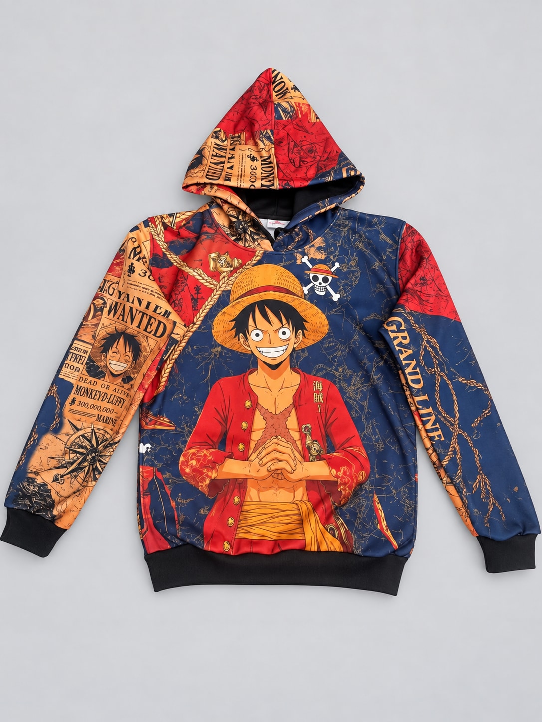 Buzo One Piece Luffy Grand Line Adventure — modelo Ranwey y fotos reales editadas
