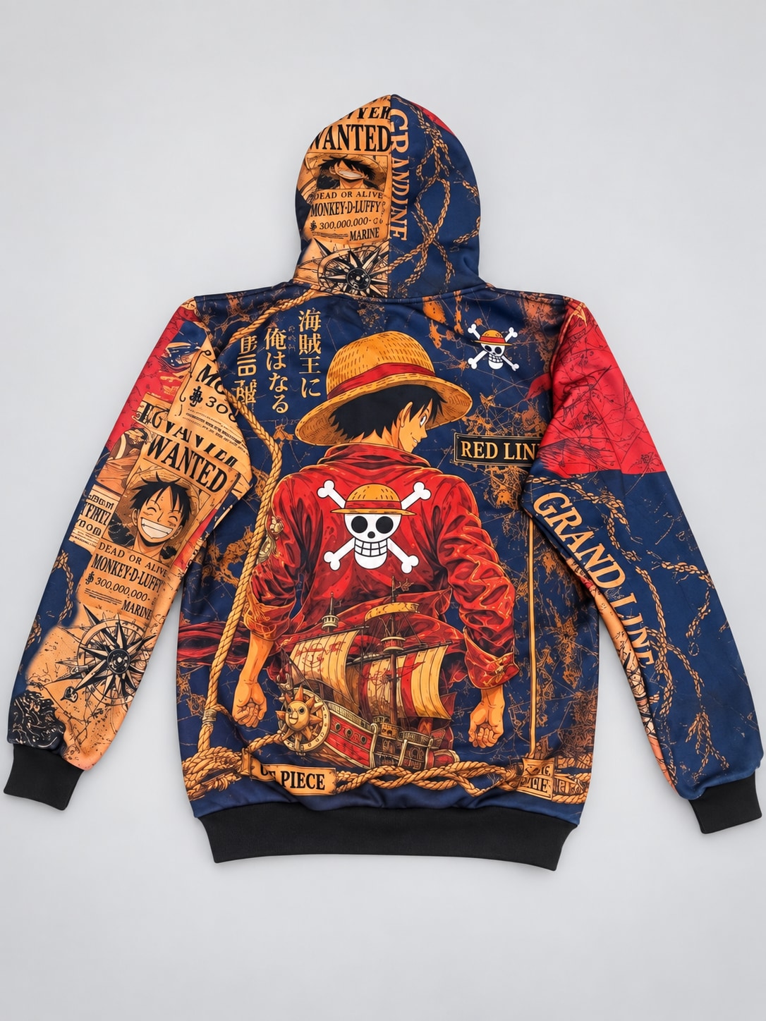 Buzo One Piece Luffy Grand Line Adventure — modelo Ranwey y fotos reales editadas