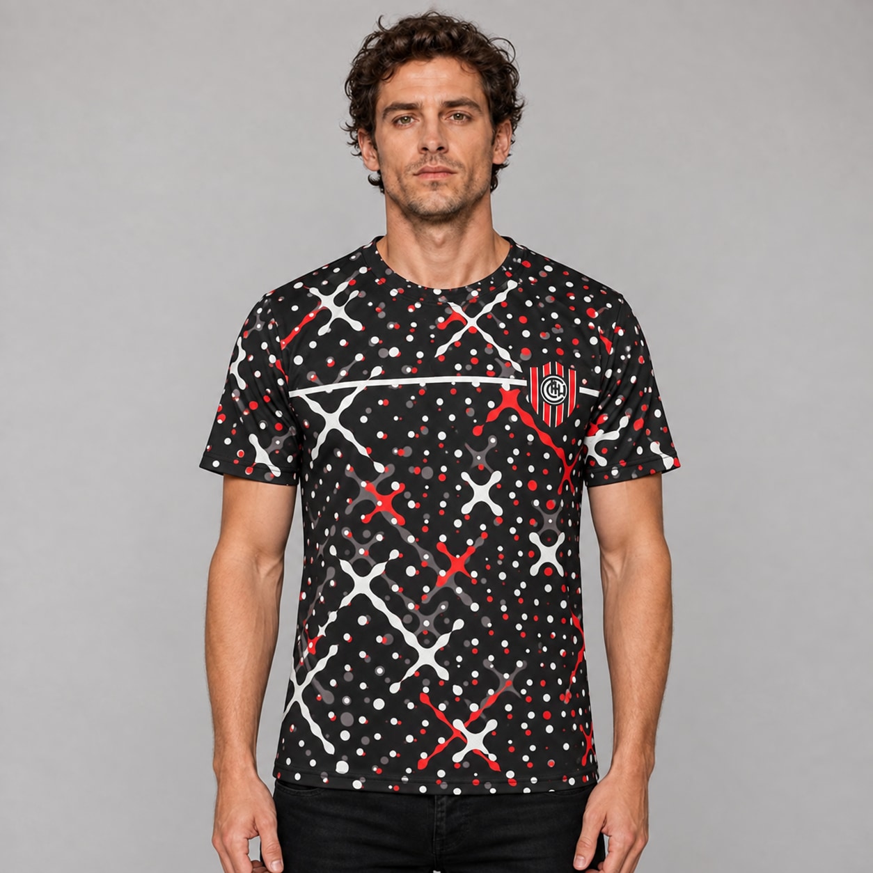 Camiseta Chacarita Juniors Fr089 modelo frente