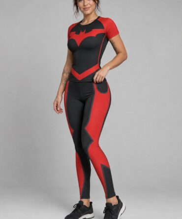 Conjunto Deportivo de Dama Traje Batwoman Ranwey - modelo tres cuartos