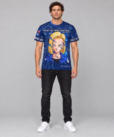 Remera Androide 18 Red Ribbon — modelo Ranwey y fotos reales