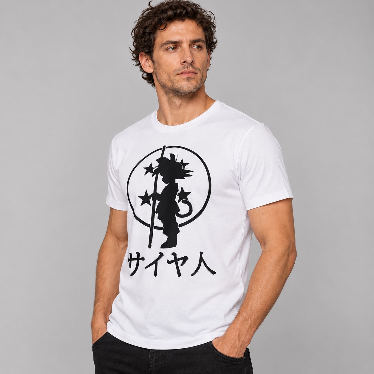 Remera Goku de algodón — modelo Ranwey y fotos reales