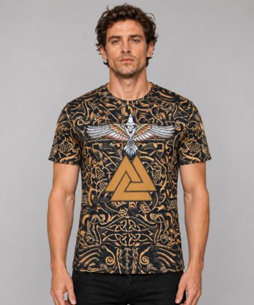 Remera Valhalla Odin UR036 modelo frente