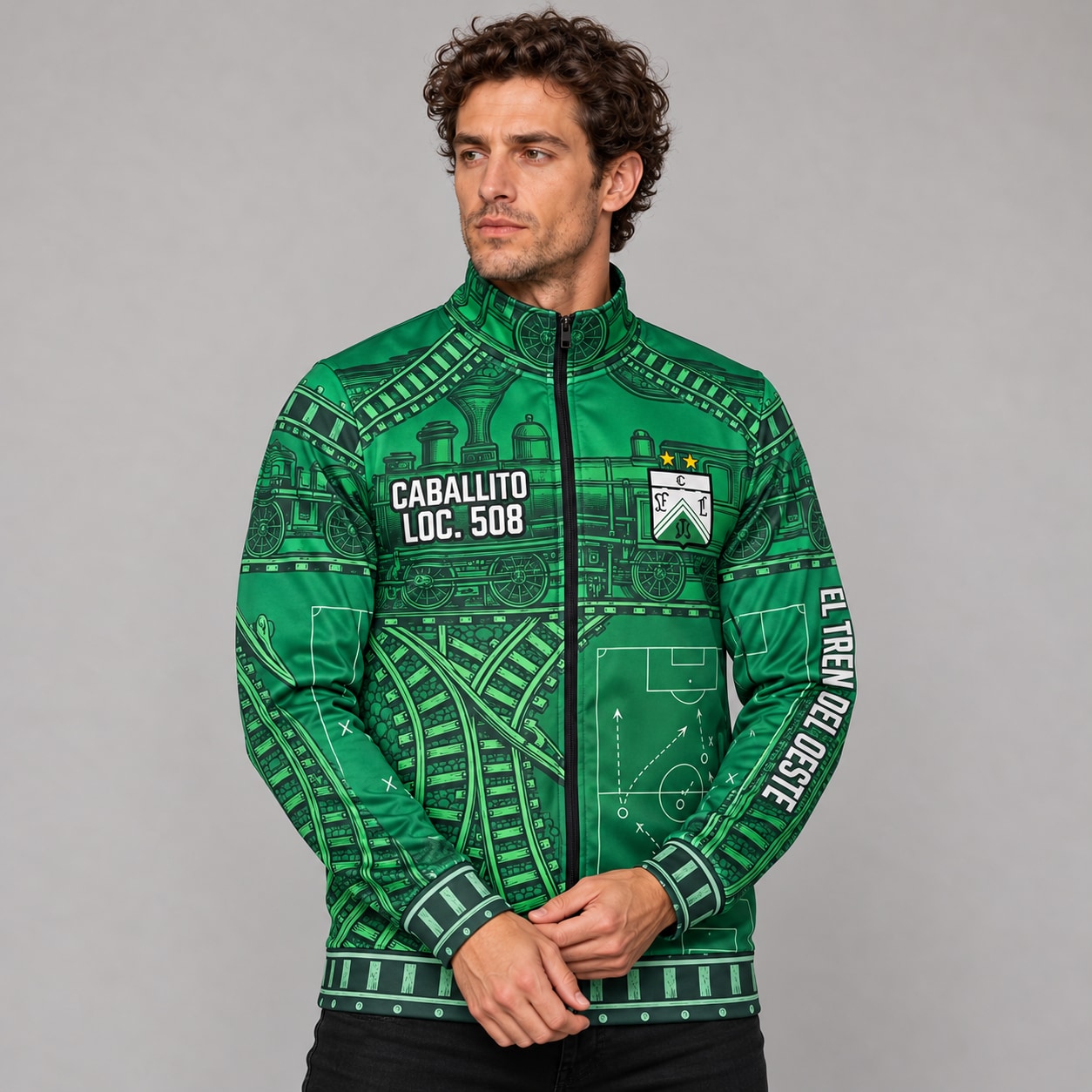 Campera Ferro Carril Oeste mockup detalle