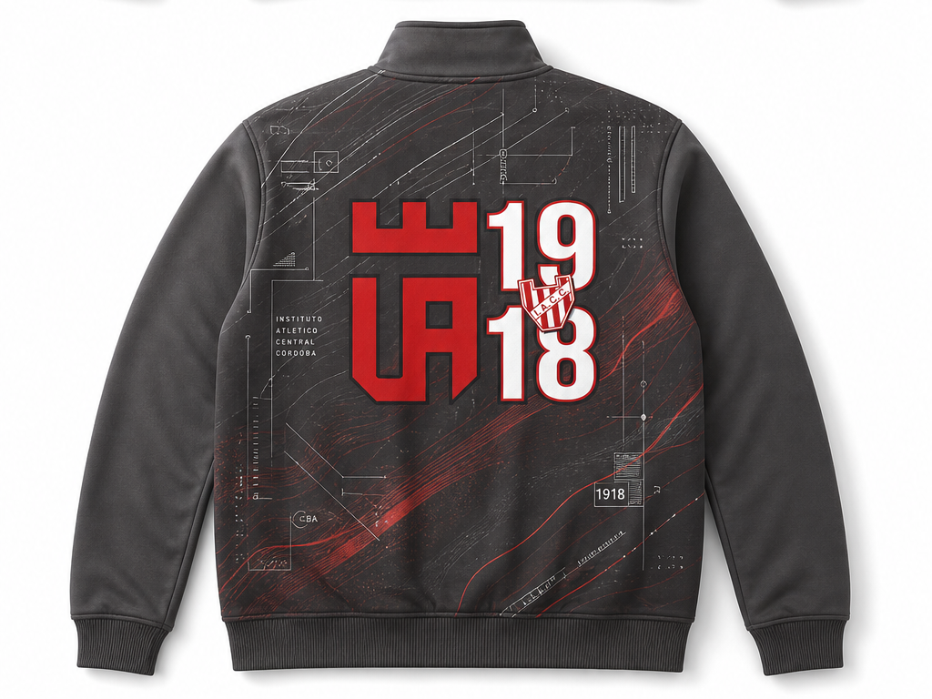 Dorso de Campera cuello alto Instituto, diseño de Chinara