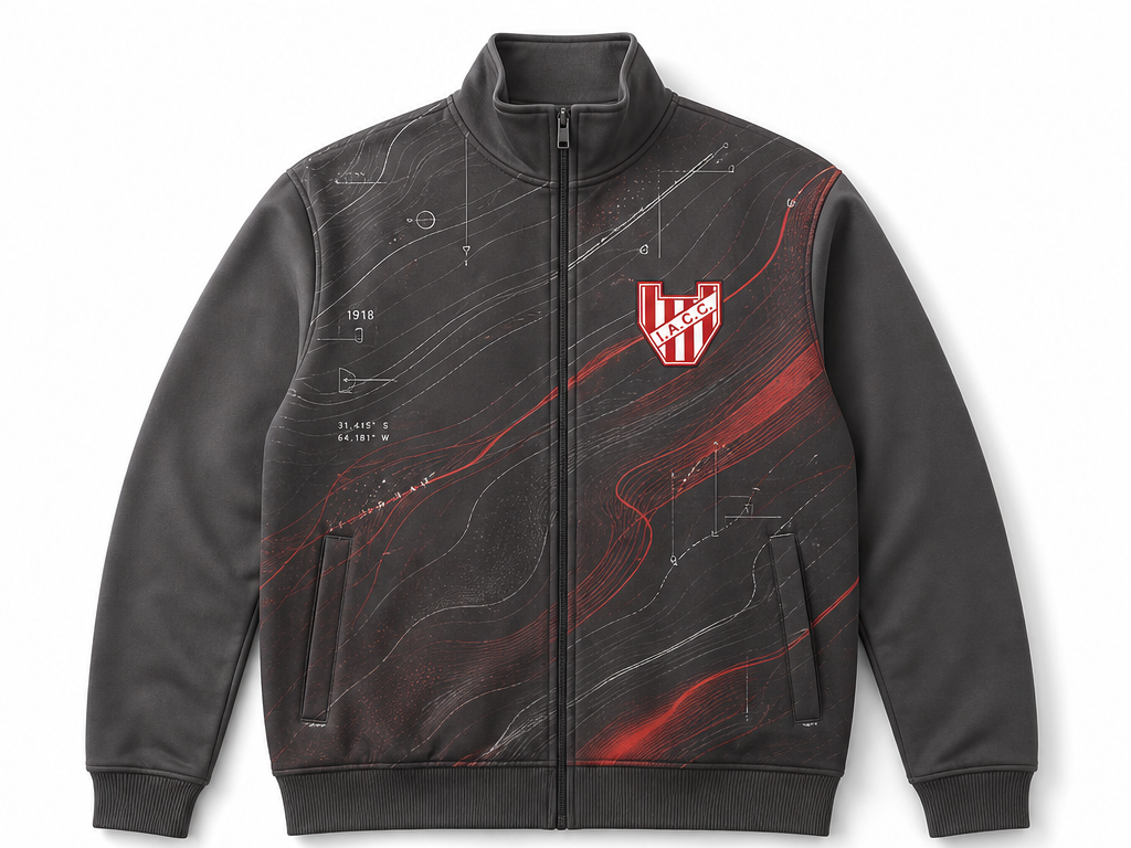 Frente de Campera cuello alto Instituto, diseño de Chinara